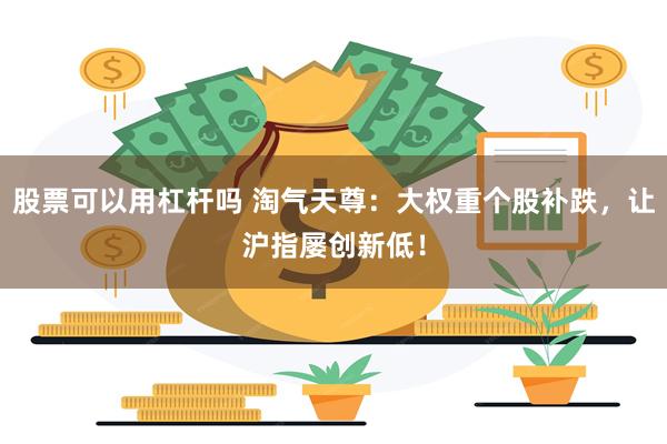 股票可以用杠杆吗 淘气天尊：大权重个股补跌，让沪指屡创新低！