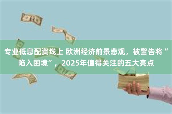 专业低息配资线上 欧洲经济前景悲观，被警告将“陷入困境”，2025年值得关注的五大亮点