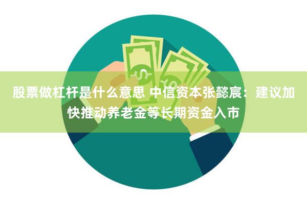 股票做杠杆是什么意思 中信资本张懿宸：建议加快推动养老金等长期资金入市